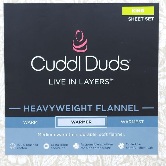 Cuddl Duds King Heavyweight Flannel Sheet Set Wallpaper Floral Brushed Cotton - Picture 4 of 9